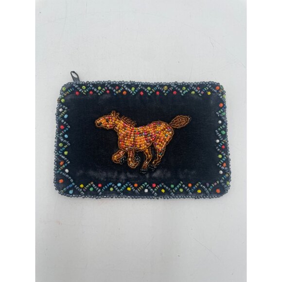 Beaded Velvet Horse Coin Purse Pattern & Zip Closure - Picture 1 of 3